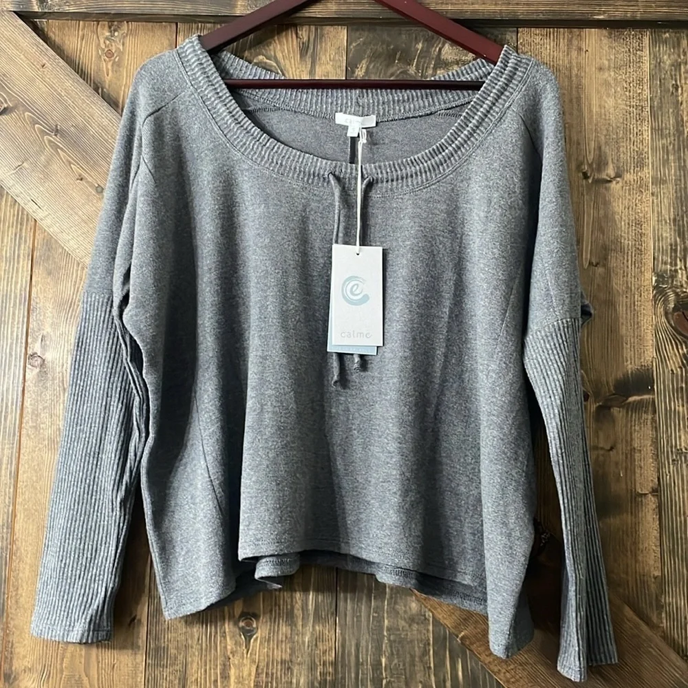 JOHNNY WAS Calme Tunnel Drawstring Crop Sweater